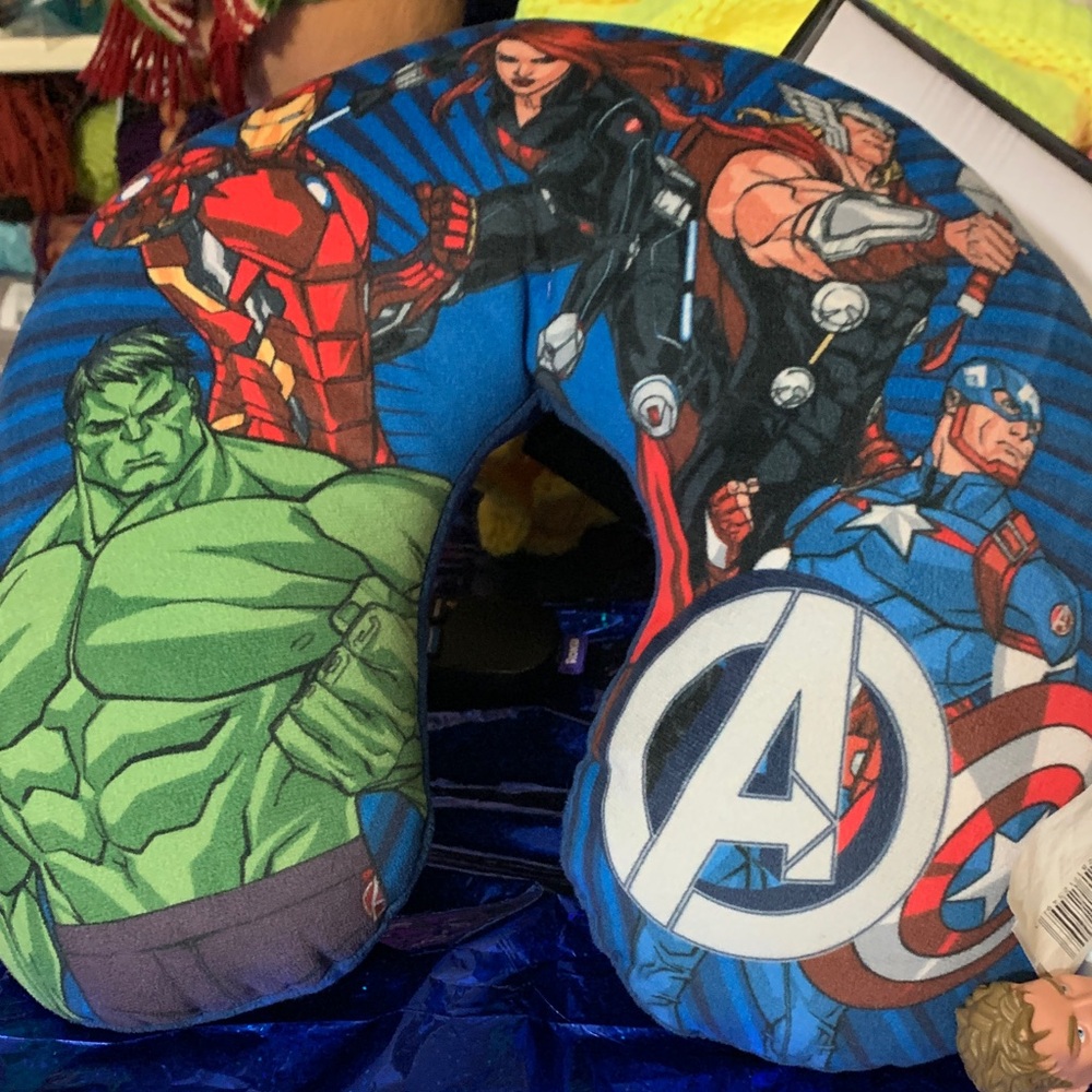 Marvel Superheroes Kids Blue Neck Pillow